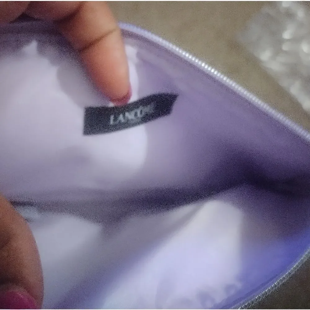 Lacome lavender makeup bag, nwt